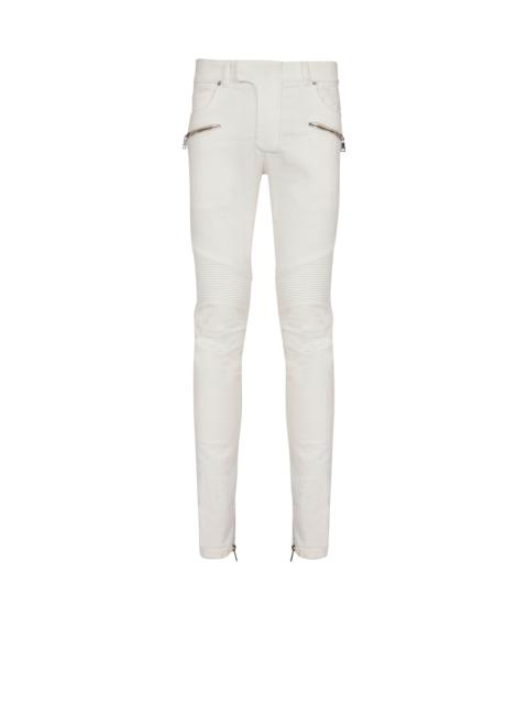 Balmain Biker jeans in white denim