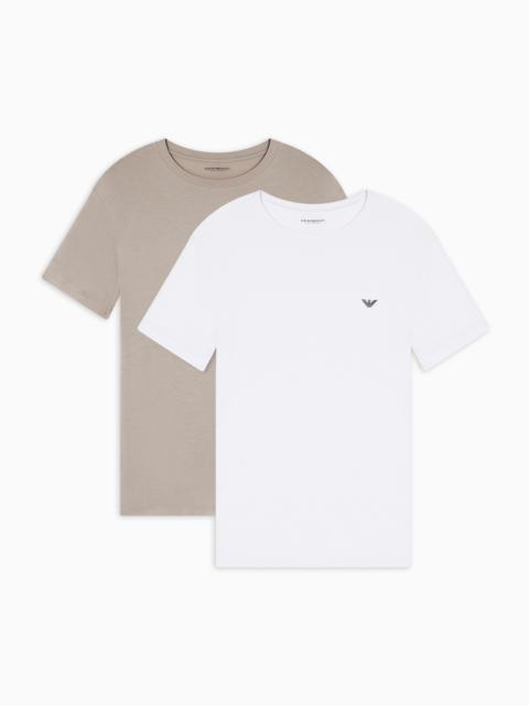 EMPORIO ARMANI TWO-PACK OF ASV LOUNGEWEAR T-SHIRTS IN SOFT-TOUCH VISCOSE