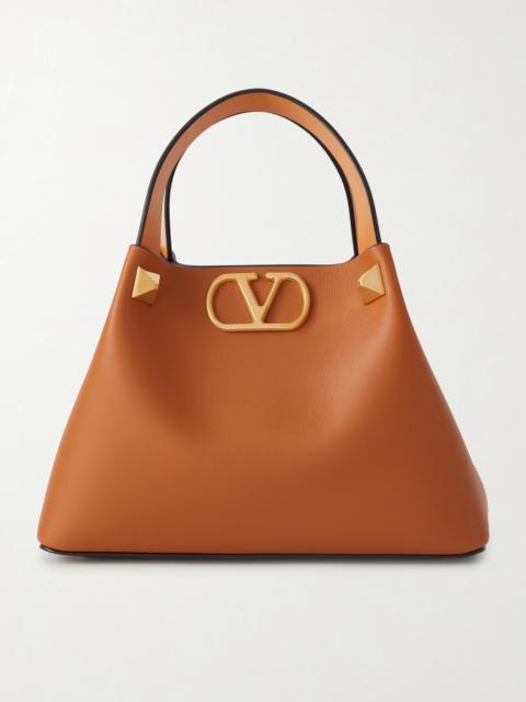 Valentino Vlogo Embellished Leather Shoulder Bag