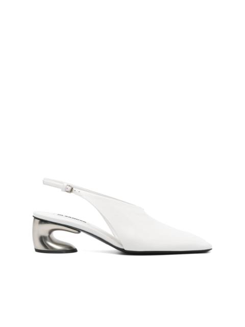 Jil Sander 50mm leather slingback pumps