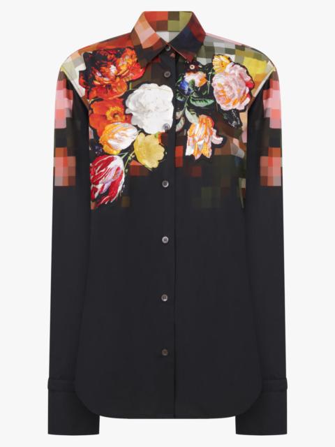 Dries Van Noten CHLORIS FLORAL EMBROID SHIRT | BLACK/MULTI