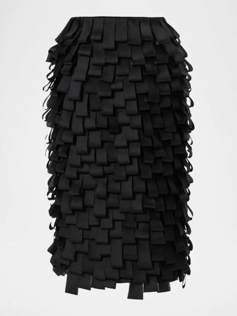 CAROLINA HERRERA Silk Layered Pencil Skirt