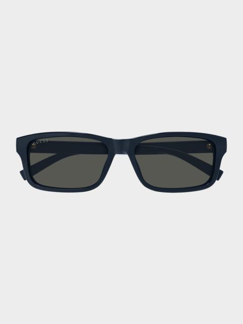 GUCCI Men's Rectangular Plastic Sunglasses