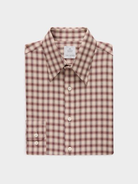 TODD SNYDER Lightweight Flannel Long Point Collar Dress Shirt