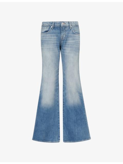 7 For All Mankind Low-Rise Flared-Leg Cotton Denim Jeans