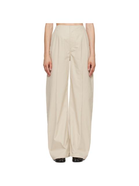 MM6 Maison Margiela Off-White Light Cotton Twill Wide-Leg Trousers