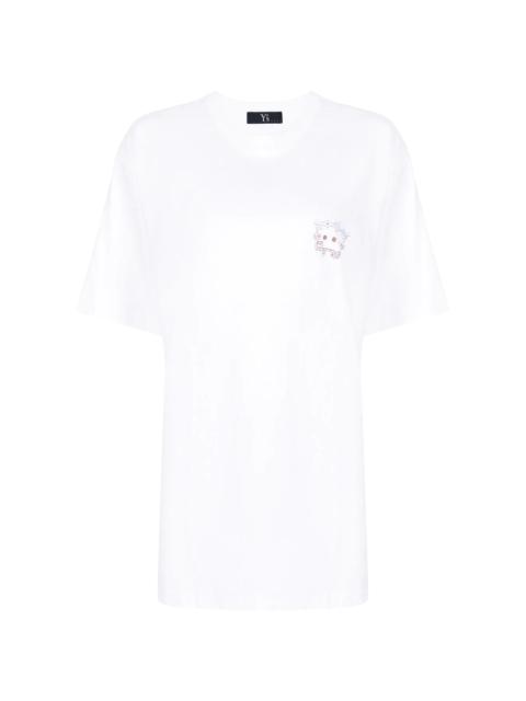 short-sleeved dagger-print T-shirt