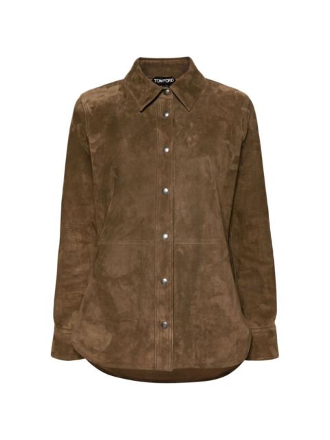 suede long-sleeve shirt