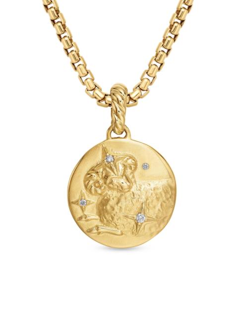 DAVID YURMAN Women's Zodiac Amulet in 18K Yellow Gold with Diamonds - Aries