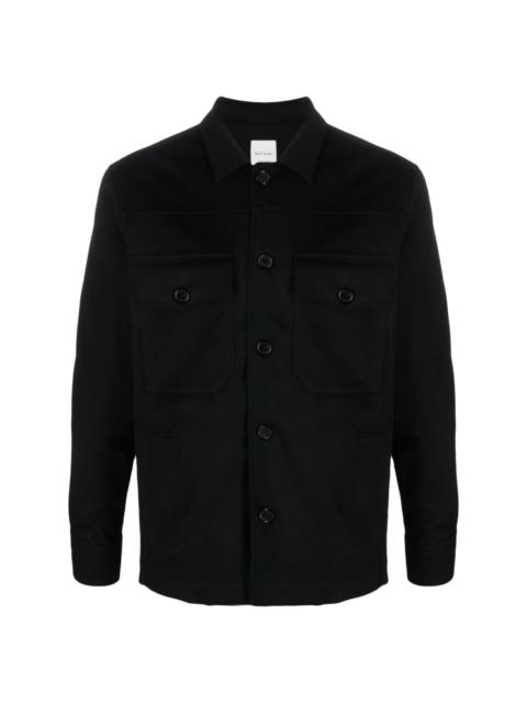 buttoned wool-blend shirt jacket