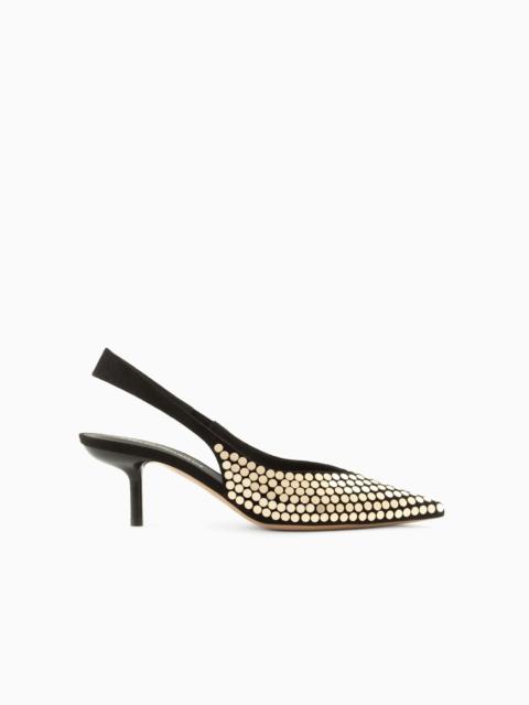 EMPORIO ARMANI Slingback court shoes with flat studs