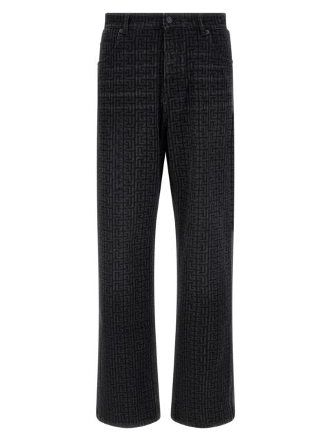 Balmain Monogram Pattern Jeans