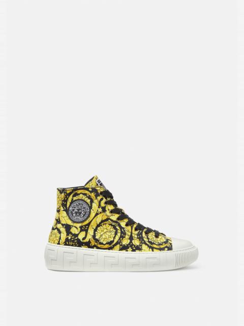 VERSACE Greca Barocco Print High Top Sneakers