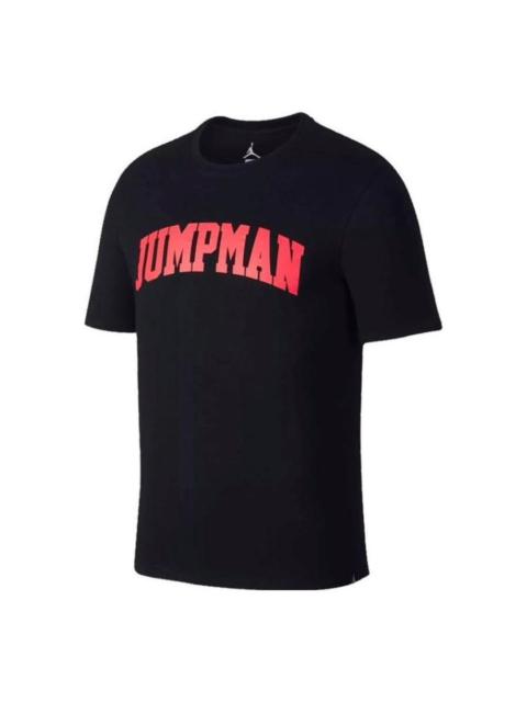 Jordan Nike Jordan Letter Printed Casual Short Sleeve T-Shirt 'Black Red' 916055-010