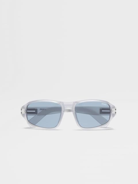 ZEGNA LIGHT GREY ACETATE SUNGLASSES