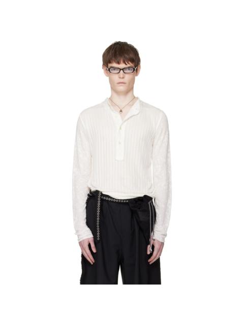 EDWARD CUMING White Kitchen Curtain Stacked Henley