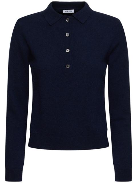 Cashmere knit polo sweater