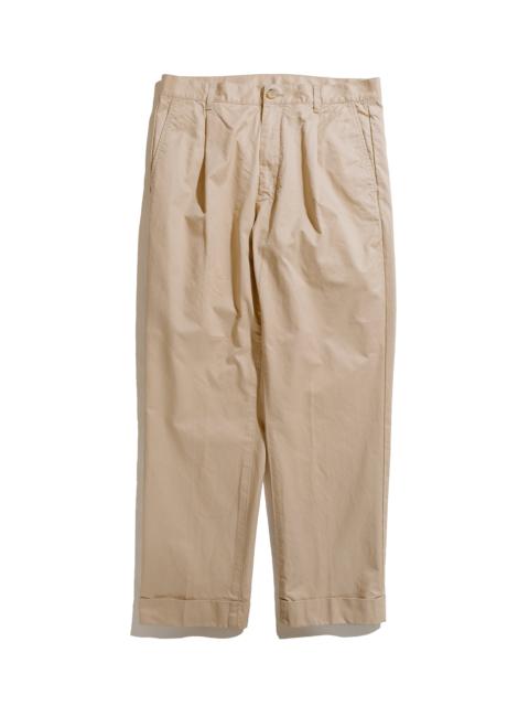 BEAMS PLUS 1Pleat 80/3 Twill Beige