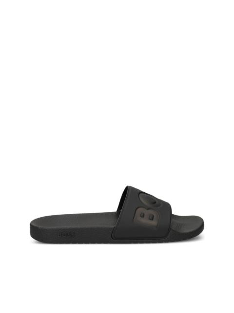 BOSS logo-embossed slides