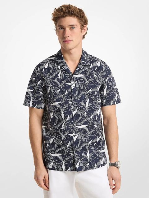 MICHAEL KORS Floral Print Cotton Blend Shirt
