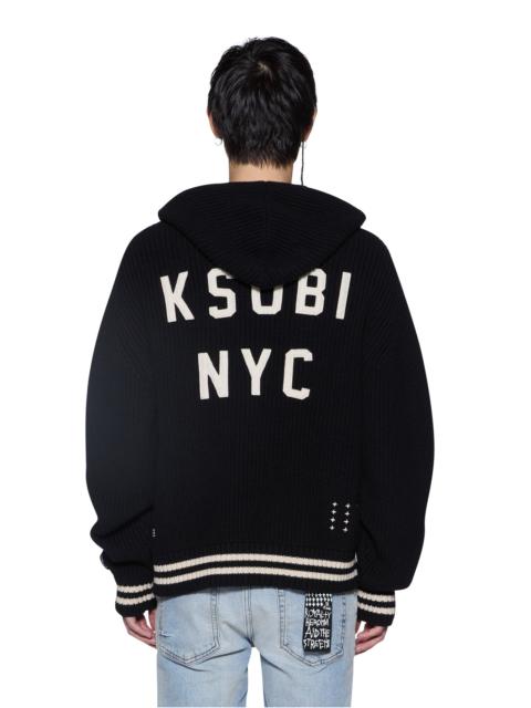 Ksubi BOXER ZIP KNIT HOODIE MIDNIGHT