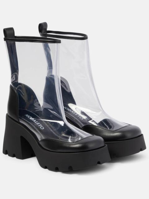 NODALETO Bulla Rainy leather-trimmed PVC ankle boots