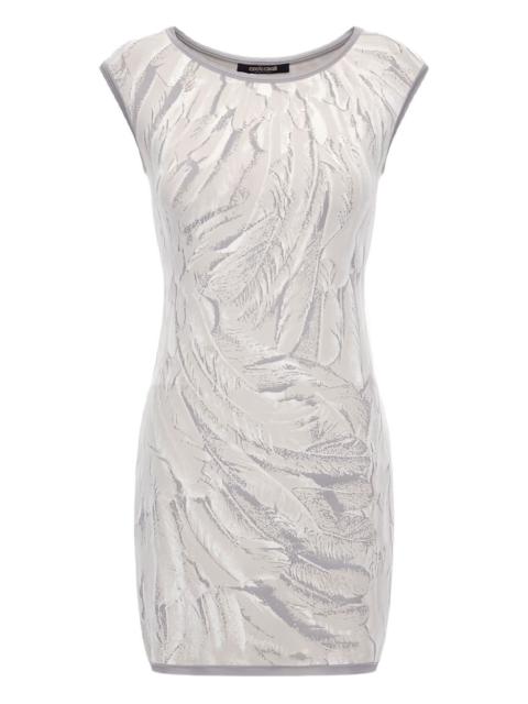 Roberto Cavalli feather-print mini dress