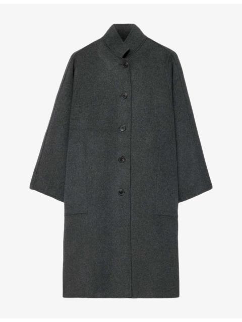ALLSAINTS Effie Funnel-Neck Wool-Blend Coat