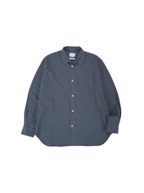NORSE PROJECTS Espevik Check Oversized Shirt Dark Navy