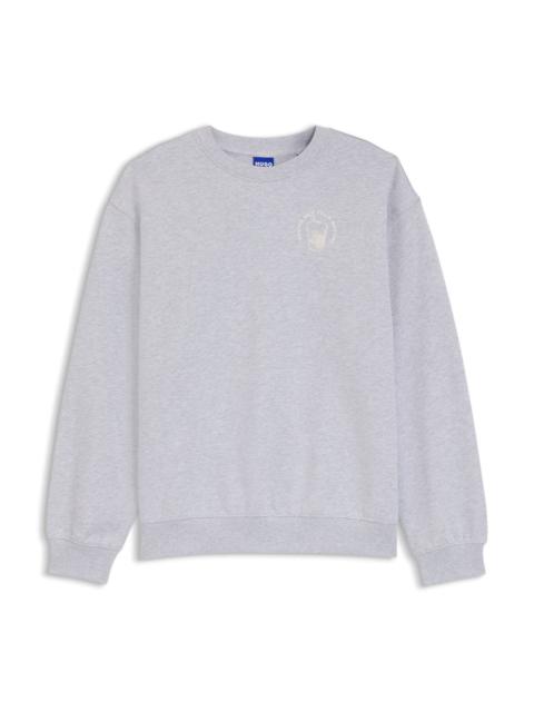 HUGO RELAXED-FIT SWEATSHIRT IN COTTON TERRY WITH GRAPHIC PRINTS
