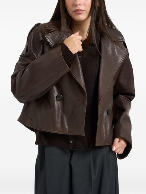 WEEKEND Max Mara Felino double-breasted leather jacket