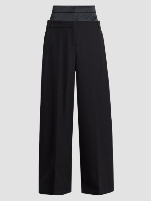 Erdem Women's Grain De Poudre Wide-Leg Trousers - Black