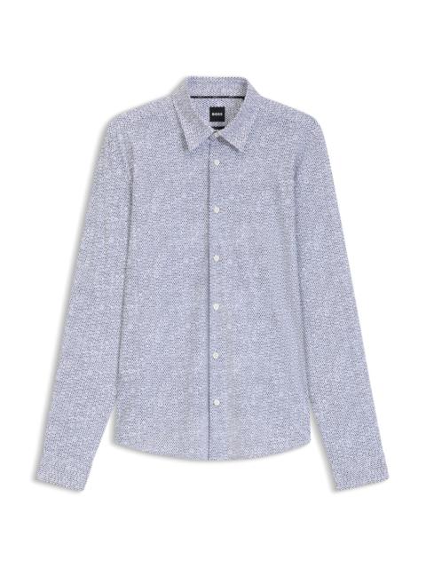 SLIM-FIT SHIRT IN PRINTED PERFORMANCE-STRETCH JERSEY