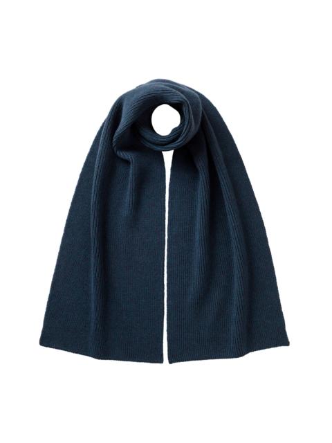 Johnstons of Elgin Ribbed Navy Cashmere Scarf