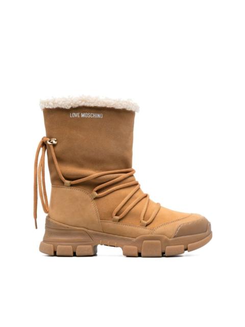 Moschino leather lace-up boots