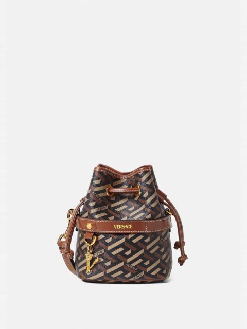 VERSACE La Greca Signature Mini Bucket Bag