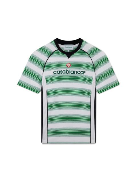 CASABLANCA Gradient Stripe Panelled Football T-Shirt