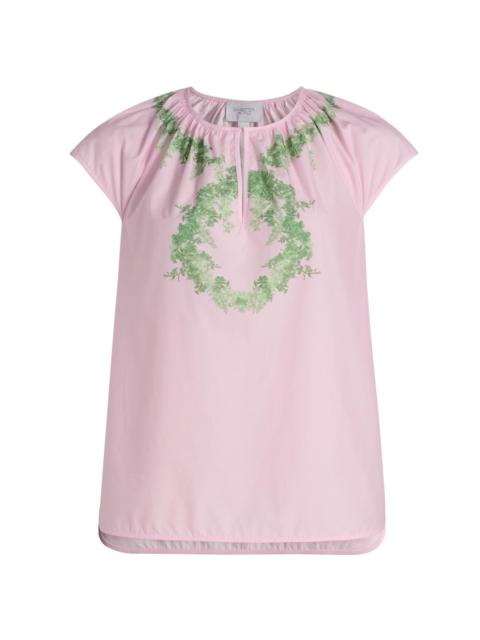 GIAMBATTISTA VALLI Women's Floral Cotton Poplin Blouse - Rose Green