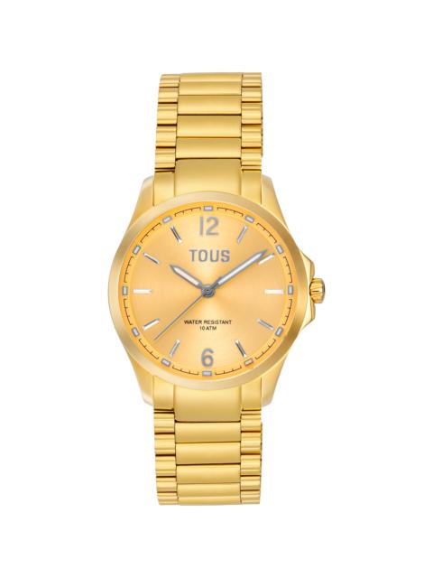 TOUS Analog watch with gold-colored steel bracelet TOUS DRIVE NEW