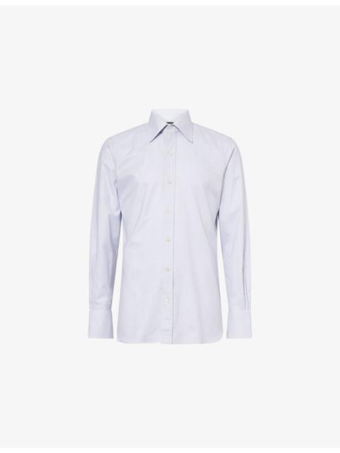 Slim-Fit Long-Sleeves Slim Cotton-Poplin Shirt