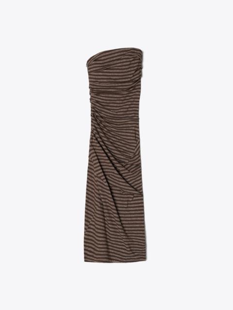 TORY BURCH Striped Strapless Cotton Dress