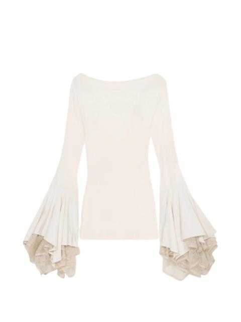 Blumarine Blumarine Lace Flared-sleeve Mini Dress