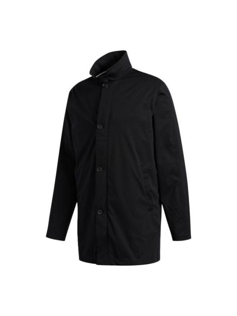 adidas Stand Collar Button Golf Long Sleeves Jacket Black FS2521