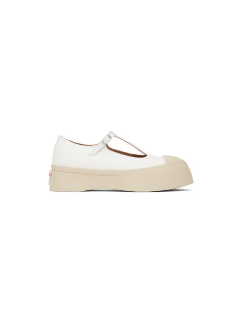 Marni White T-Bar Mary Jane Ballerina Flats