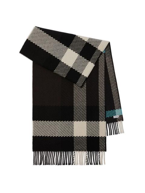 check-pattern wool scarf