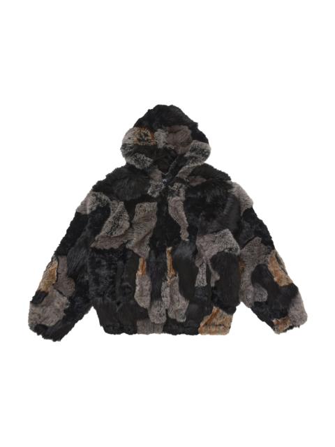 Supreme Supreme Patchwork WINDSTOPPER Hooded Faux Fur Jacket Black