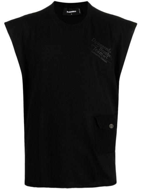 DSQUARED2 logo-print fine-knit vest