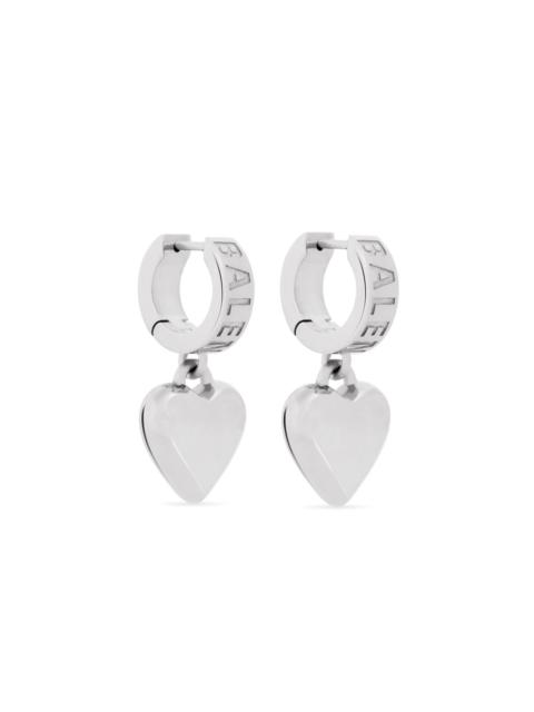 BALENCIAGA heart-charm hoop earrings