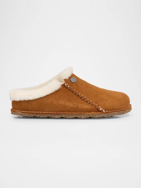 Zermatt Suede Shearling Slipper Mules