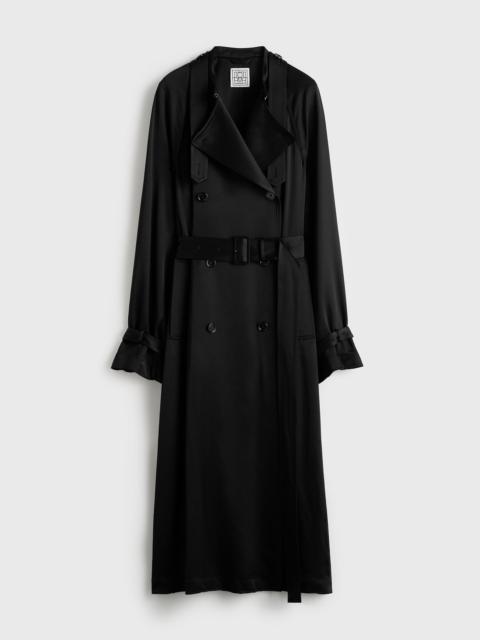 TOTEME Draped satin trench black